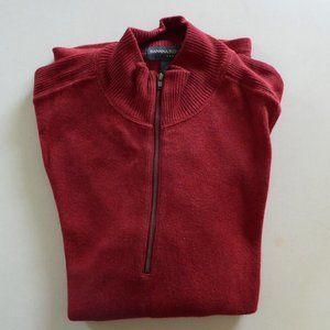 BANANA REPUBLIC BRAND MENS RED ¾ ZIPPER LONG SLEEVE SWEATER (L) PRE-OWNED